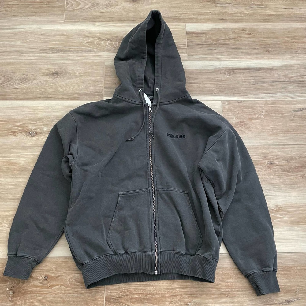 NWT XLARGE Pigment Dyed Embossed Zip Hoodie Sweatshirt S